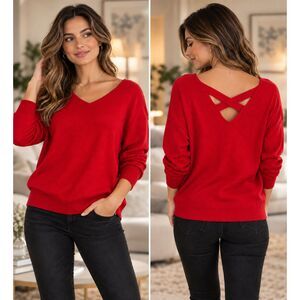 Armani Exchange Sweater Women's Size S – Red Crisscross Back